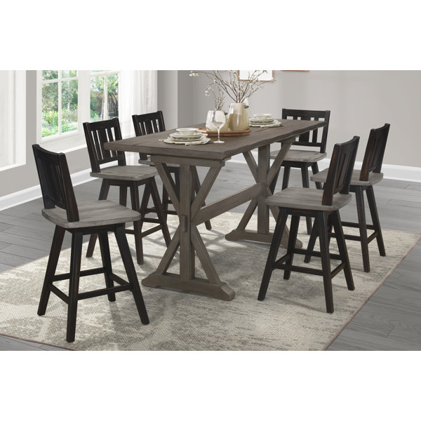 Red Barrel Studio® Killion 7pcs Counter Height Table Set With Xback
